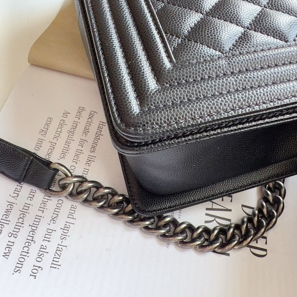 Chanel Medium Caviar Black Boy Bag Silver - Picture 6 of 13